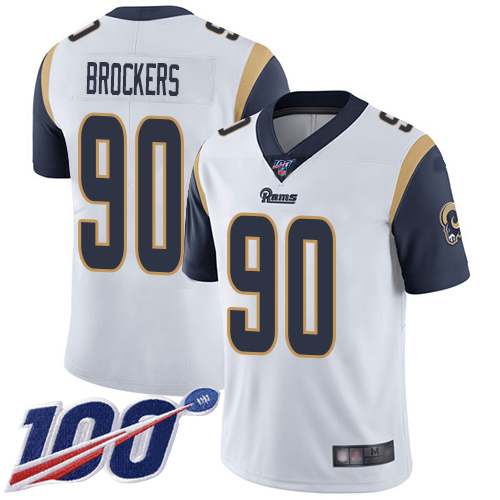 Los Angeles Rams Limited White Men Michael Brockers Road Jersey NFL Football 90 100th Season Vapor Untouchable